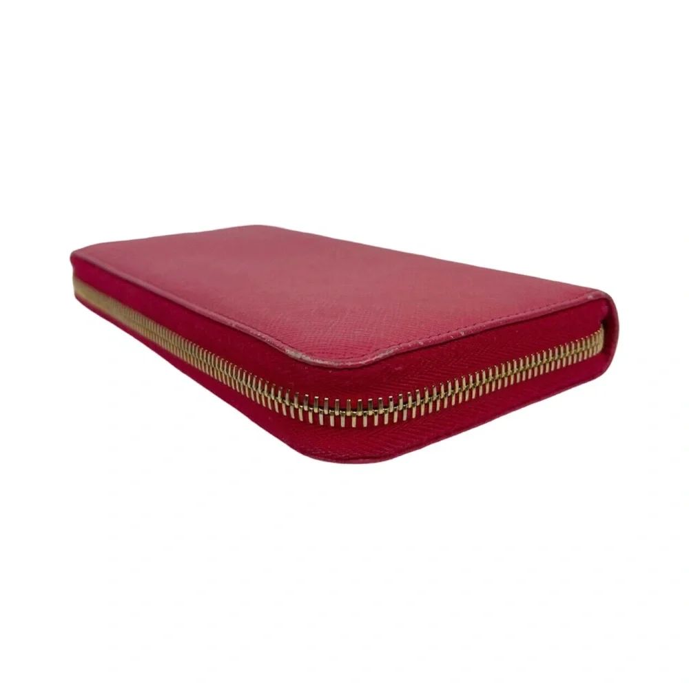✨PRADA Peonia Pink Saffiano Leather long Zip Wallet EUC - Picture 4 of 9